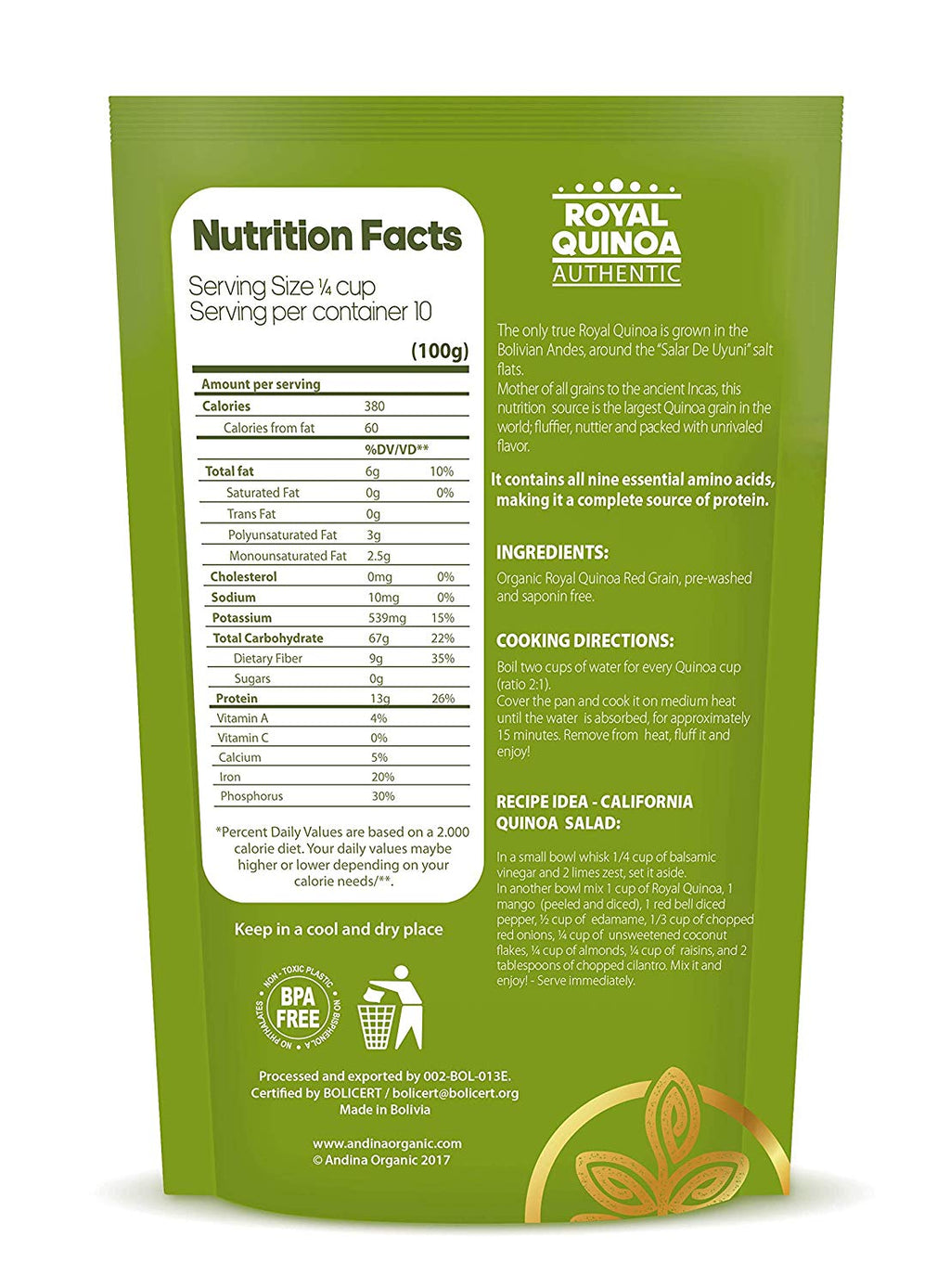 Royal Quinoa: Red Grain-Andina Organic